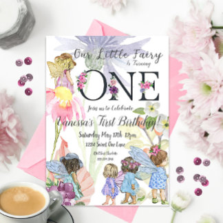 Fairy First Birthday Einladung