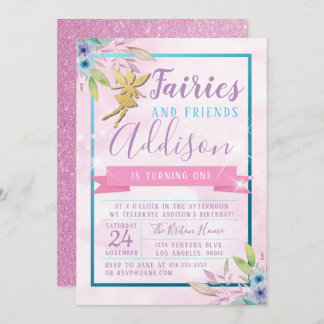 Fairy First Birthday Einladung