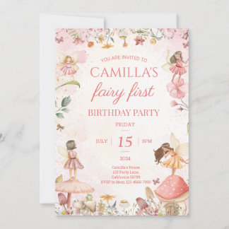 Fairy First Birthday Einladung Fairy Einladung