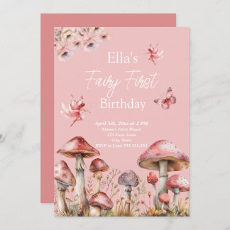 Fairy First Birthday Invitation