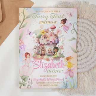 Fairy First Birthday Invitation