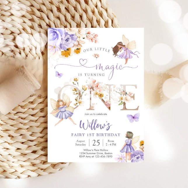 Fairy First Birthday Invitation Einladung (Von Creator hochgeladen)