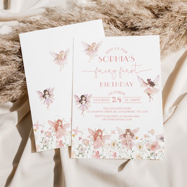 Fairy First Birthday Invitation Girl Einladung (Von Creator hochgeladen)