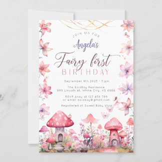 Fairy First Birthday Magical Party Einladung