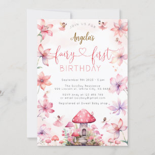 Fairy First Birthday Magical Party Einladung