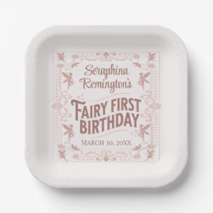 Fairy First Birthday Pink Sweet Girls Bday Party Pappteller