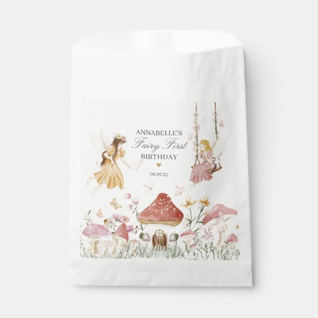 Fairy First Birthday verzauberte Dessert Favors Ba Geschenktütchen (Vorderseite)