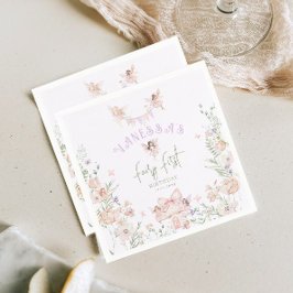 Fairy First Birthday Whimsical garden Lilac Serviette