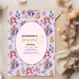 Fairy First Enchanted Woodland 1. Geburtstag Einladung