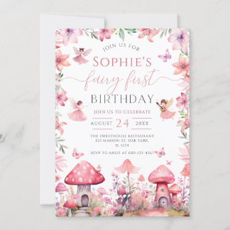 Fairy First Fairy Forest Magical Girl Birthday Einladung