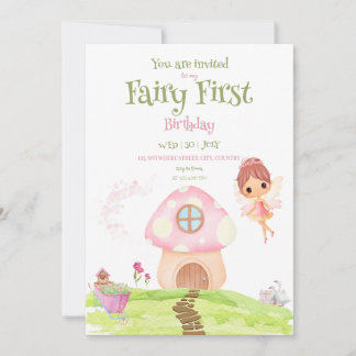 Fairy First Fairyland & Garden Invitation d'annive