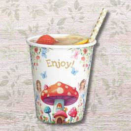 Fairy First Floral Girl 1. Geburtstag Party Pappbecher