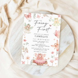 Fairy First Girl Whimsical Birthday Party Einladung