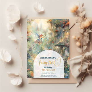 Fairy First Girl's 1. Geburtstag Einladung