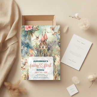 Fairy First Girl's 1. Geburtstag Einladung