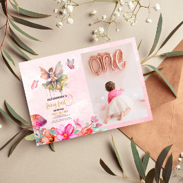 Fairy First Girl's 1. Geburtstag Einladung