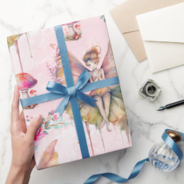 Fairy First Girl's 1. Geburtstag Geschenkpapier