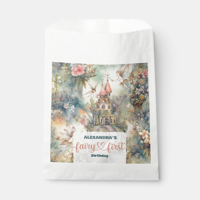 Fairy First Girl's 1. Geburtstag Geschenktütchen (Vorderseite)