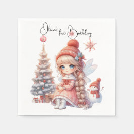 Fairy First Girl's 1. Geburtstag Serviette