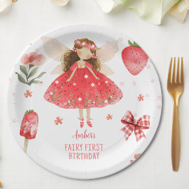 Fairy First Strawberry Fairy Birthday Pappteller