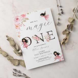 Fairy First Thema Mädchen 1. Geburtstagsfeier Einladung