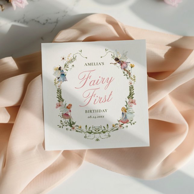 Fairy First Vintag Floral Geburtstag Serviette (Von Creator hochgeladen)