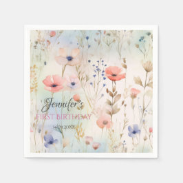 Fairy Floral Birthday Napkins Serviette