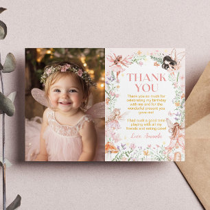 Fairy Floral Garden Anniversaire Photo Carte de re