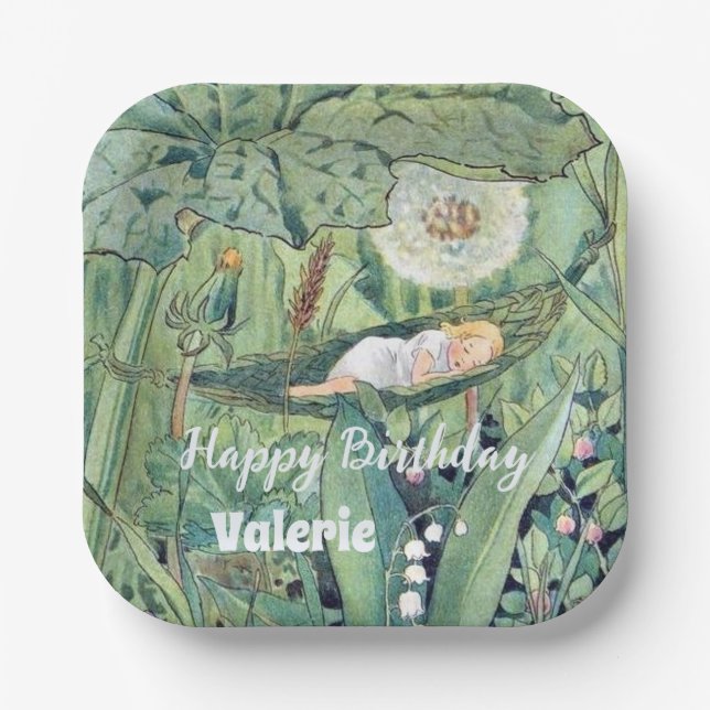 Fairy Floral Garden Bezauberndes Forest Girl Pappteller (Vorderseite)