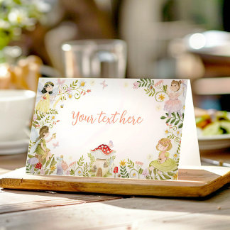 Fairy Floral Garden Birthday Party Food Tent Platzkarte