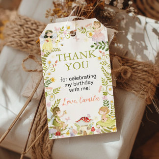 Fairy Floral Garden Birthday Party Thank You Geschenkanhänger