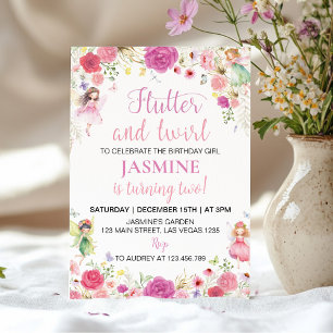 Fairy Floral Garden Invitation du 2e anniversaire
