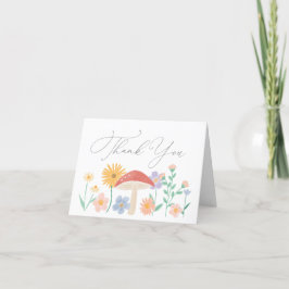 Fairy Floral Girl Birthday Party Dankeskarte