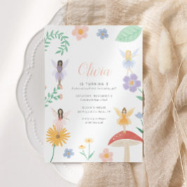 Fairy Floral Girl Birthday Party Einladung
