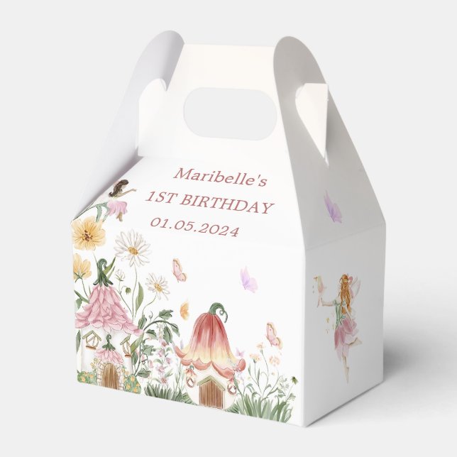 Fairy Floral Girl Birthday Party Geschenkschachtel (Vorderseite)