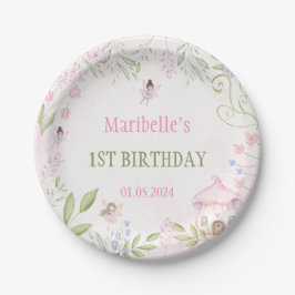 Fairy Floral Girl Birthday Party Pappteller