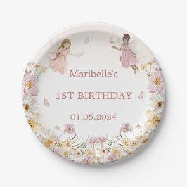 Fairy Floral Girl Birthday Party Pappteller