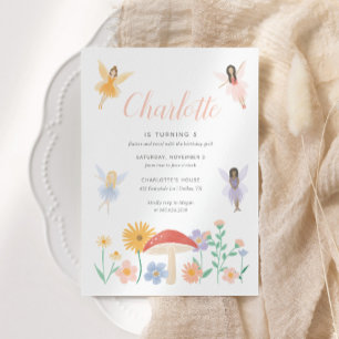 Fairy Floral Girl Geburtstagsparty Einladung