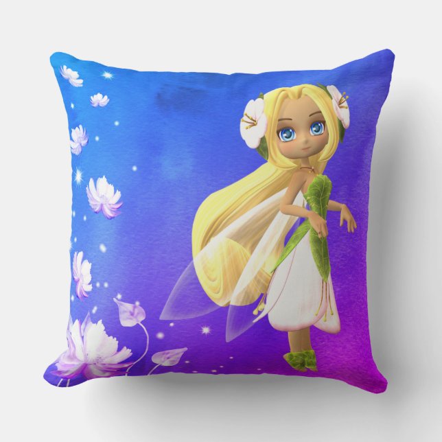 Fairy Floral Personalisiert Name Throw Kissen (Vorderseite)