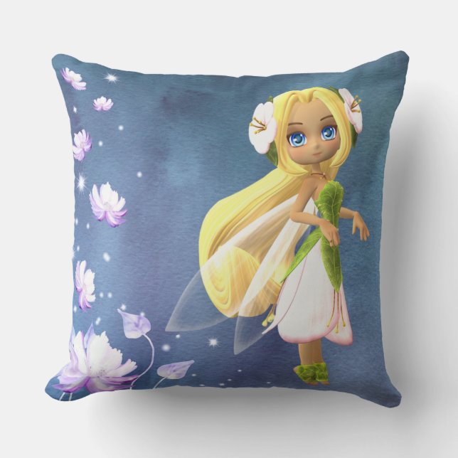 Fairy Floral Personalisiert Name Throw Kissen (Vorderseite)