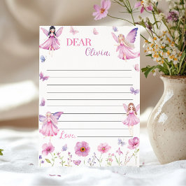 Fairy Floral Time Capsule Note Message Card Dankeskarte