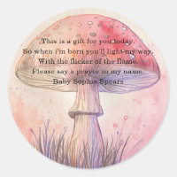 Fairy fly agaric - autocollant de chandelle de pri