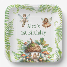 Fairy Forest Garden Gender Neutral 1. Geburtstag Pappteller