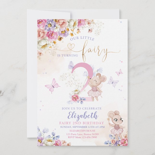 Fairy Forest Girl Birthday Magical Einladung (Vorderseite)
