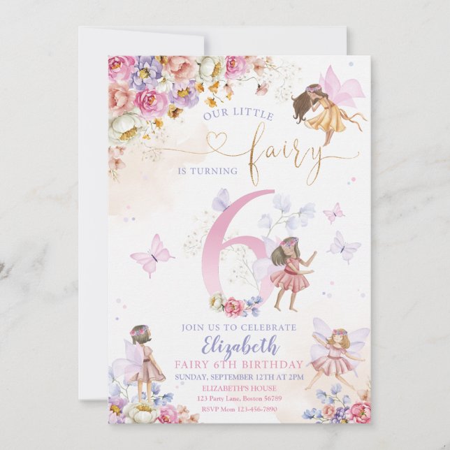 Fairy Forest Girl Birthday Magical Einladung (Vorderseite)