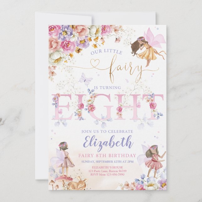 Fairy Forest Girl Birthday Magical Einladung (Vorderseite)