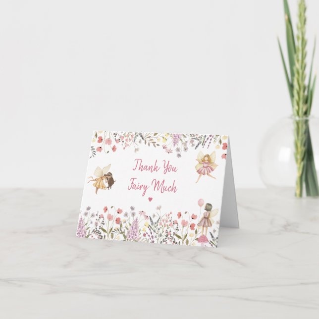 Fairy Garden Boho Wildblume Geburtstag Dankeskarte (Vorderseite)