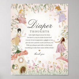 Fairy Garden Diaper Gedanken Whimsical Baby Dusche Poster