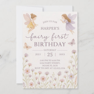 Fairy Garden Einladung zum ersten Geburtstag