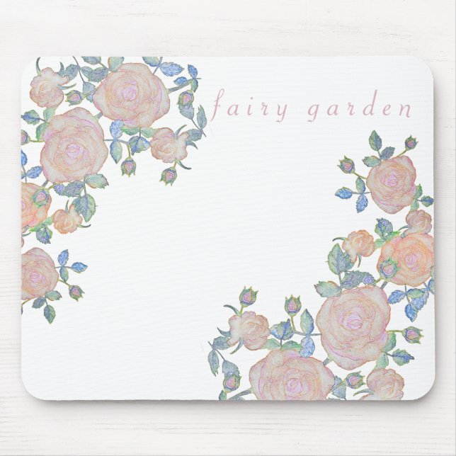 Fairy garden elegant pattern of rose flower classi mousepad (Vorne)